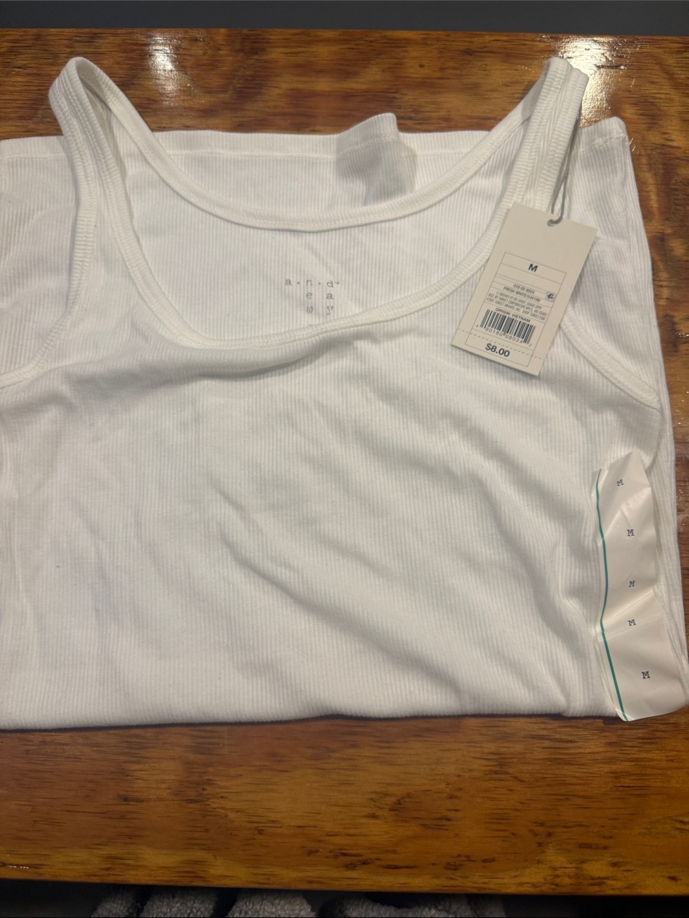 a new day White Ribbed Tank Top
